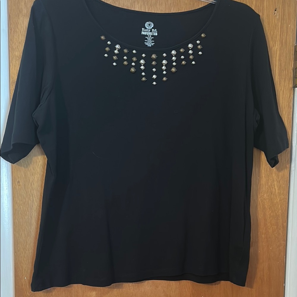 Black Embellished Women's Top